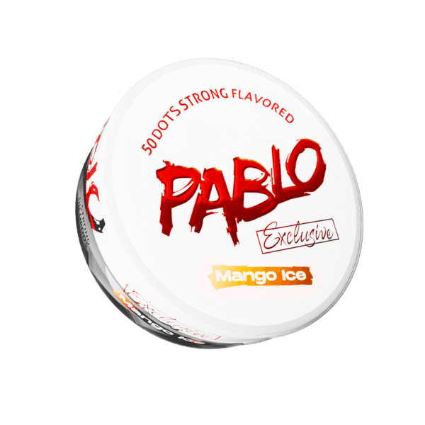 Premium PABLO-Exclusive-Mango-Ice functional energy pouch by ZestPulse, designed for instant focus and clarity, isolated on a clean background.