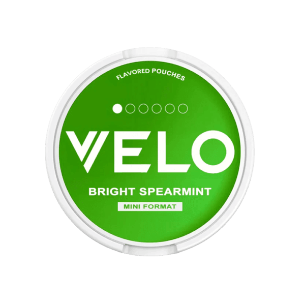 Premium VELO-Bright-Spearmint functional energy pouch by ZestPulse, designed for instant focus and clarity, isolated on a clean background.