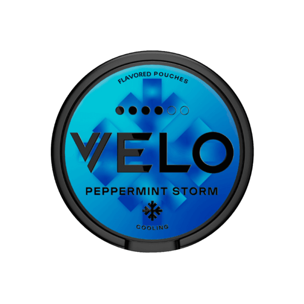 Premium VELO-Peppermint-Storm functional energy pouch by ZestPulse, designed for instant focus and clarity, isolated on a clean background.