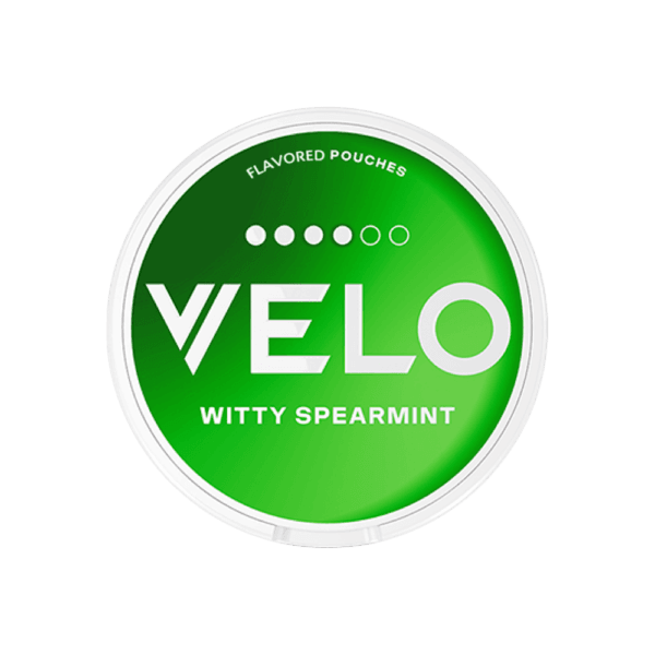 Premium VELO-Witty-Spearmint functional energy pouch by ZestPulse, designed for instant focus and clarity, isolated on a clean background.