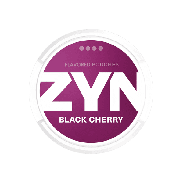 Premium ZYN-Black-Cherry functional energy pouch by ZestPulse, designed for instant focus and clarity, isolated on a clean background.