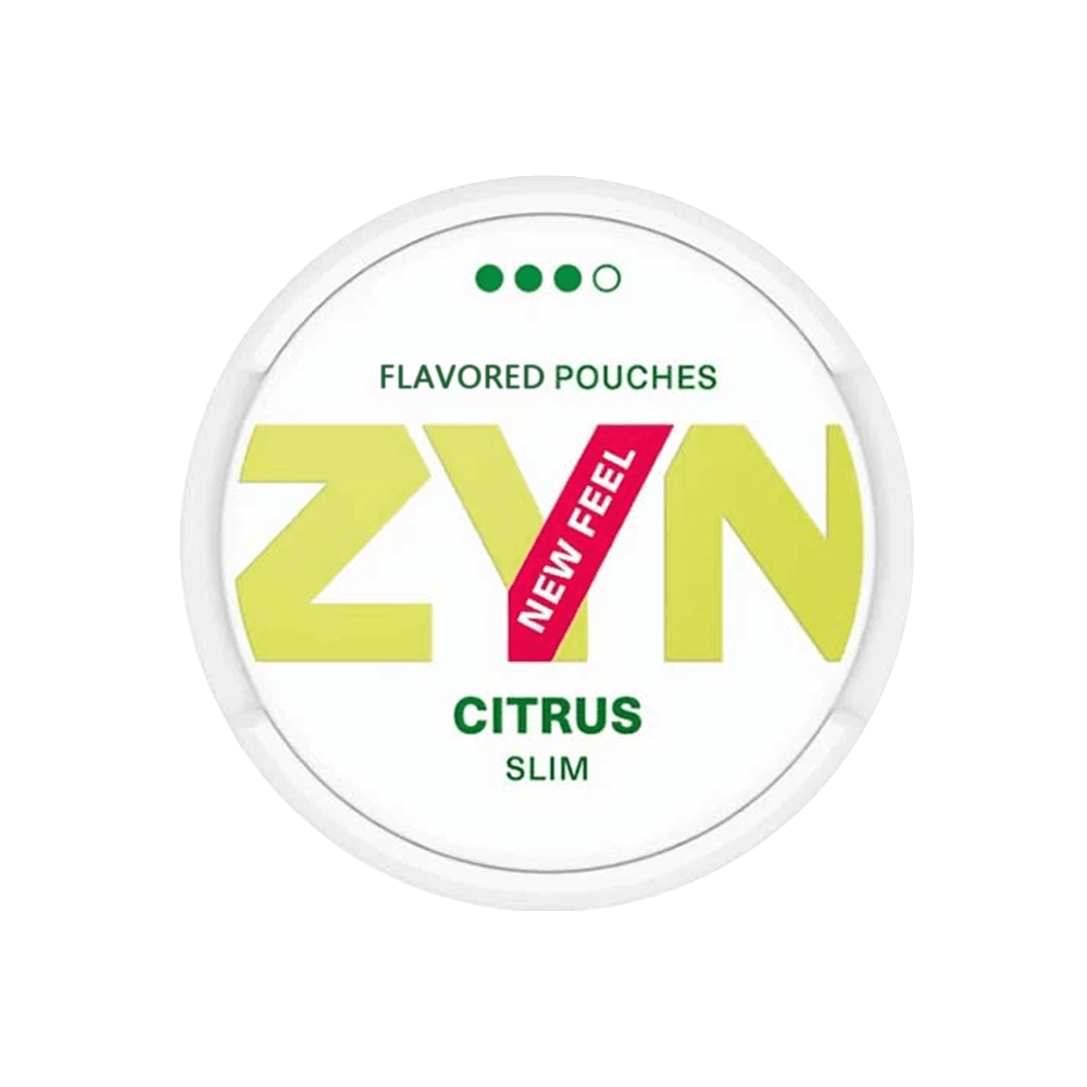 Premium ZYN-Citrus-Eu functional energy pouch by ZestPulse, designed for instant focus and clarity, isolated on a clean background.