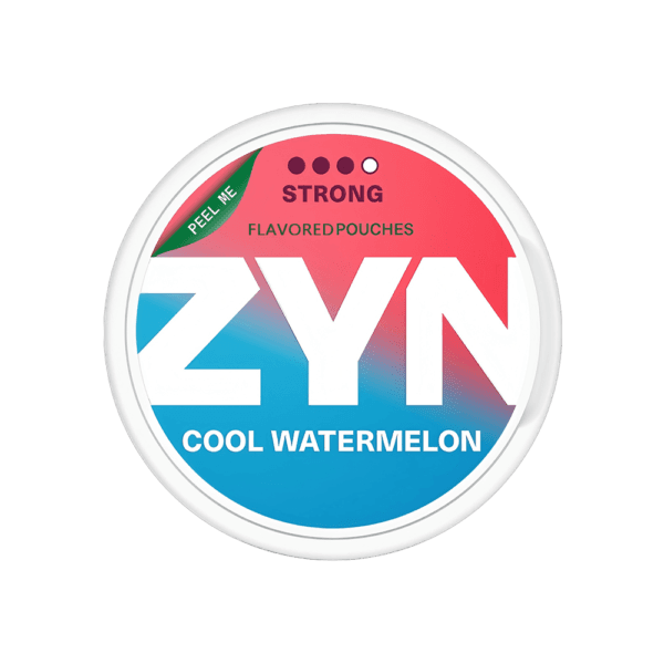 Premium ZYN-Cool-Watermelon functional energy pouch by ZestPulse, designed for instant focus and clarity, isolated on a clean background.