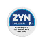 Premium ZYN-Peppermint functional energy pouch by ZestPulse, designed for instant focus and clarity, isolated on a clean background.