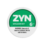 Premium ZYN-Spearmint functional energy pouch by ZestPulse, designed for instant focus and clarity, isolated on a clean background.
