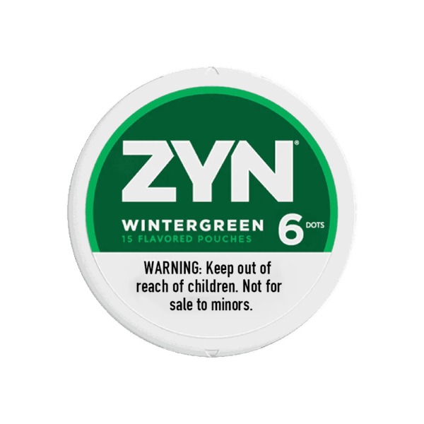 Premium ZYN-Wintergreen functional energy pouch by ZestPulse, designed for instant focus and clarity, isolated on a clean background.